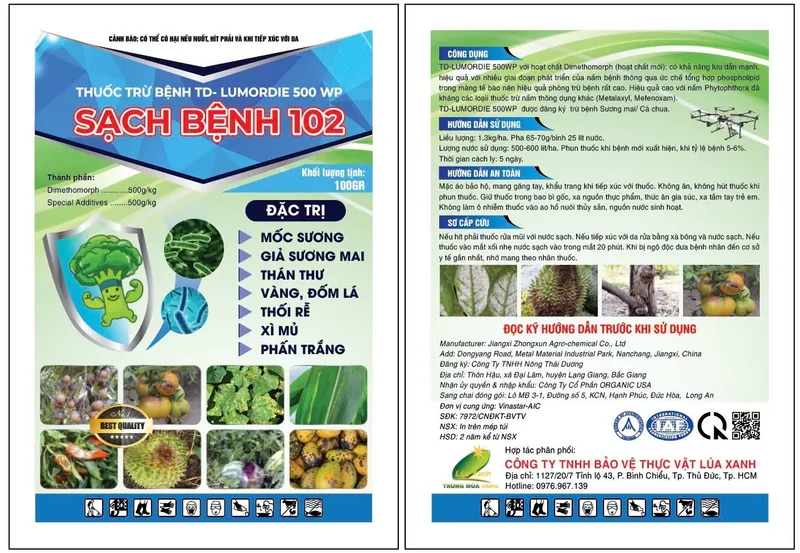 Nhãn Thuốc trừ bệnh TD-Lumordie 500WP